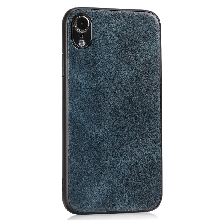 For iPhone XR Crazy Horse Textured Calfskin PU+PC+TPU Case