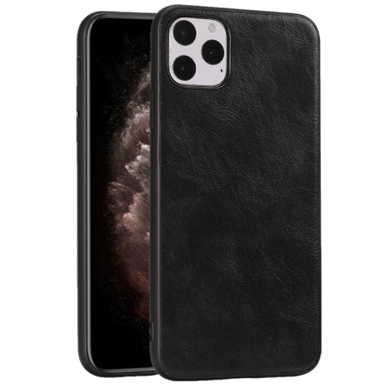 For iPhone 11 Pro Max Crazy Horse Textured Calfskin PU+PC+TPU Case