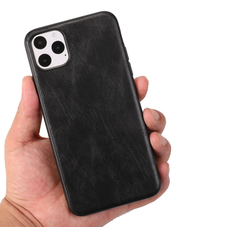 For iPhone 11 Pro Max Crazy Horse Textured Calfskin PU+PC+TPU Case