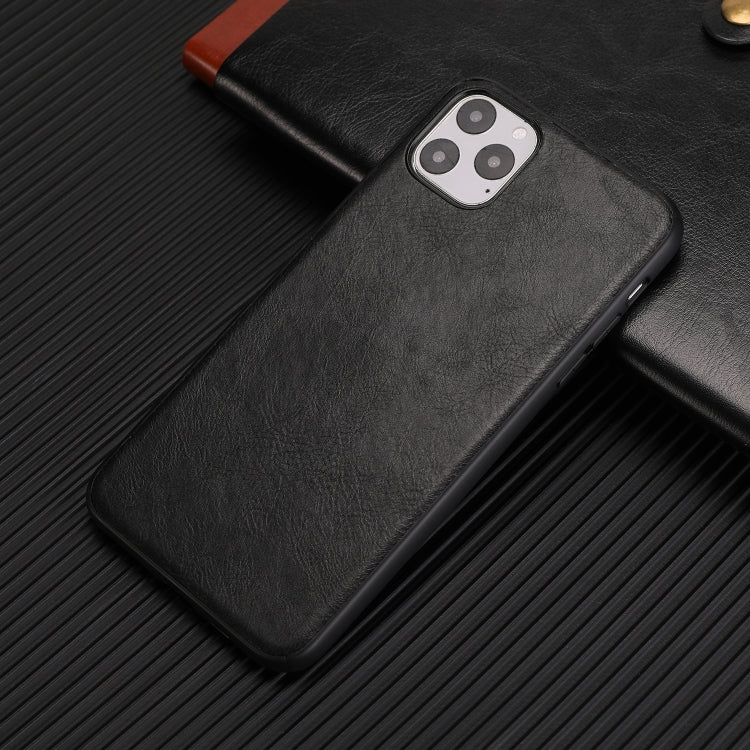 For iPhone 11 Pro Max Crazy Horse Textured Calfskin PU+PC+TPU Case