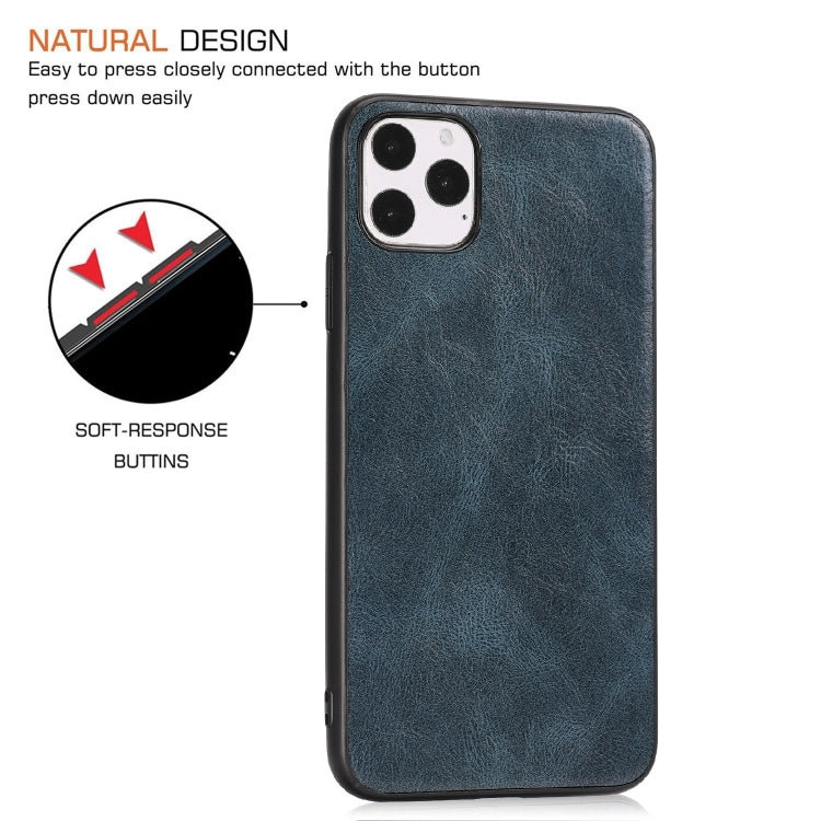 For iPhone 11 Pro Max Crazy Horse Textured Calfskin PU+PC+TPU Case