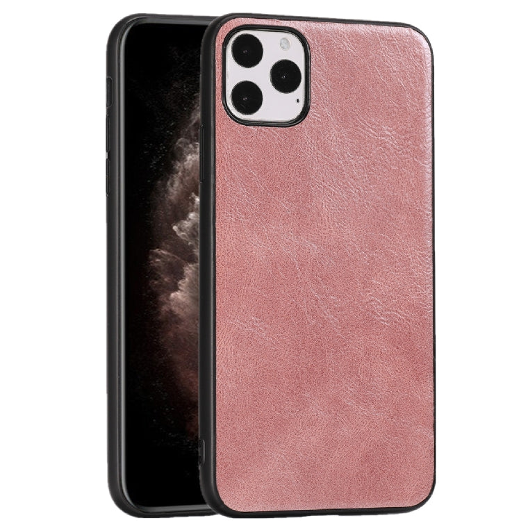 For iPhone 11 Pro Max Crazy Horse Textured Calfskin PU+PC+TPU Case