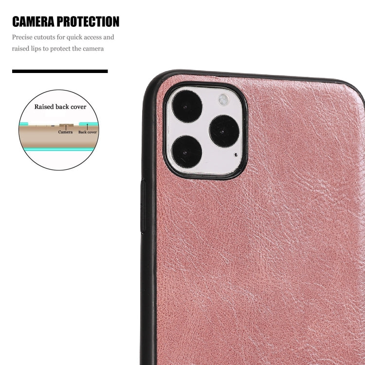 For iPhone 11 Pro Max Crazy Horse Textured Calfskin PU+PC+TPU Case