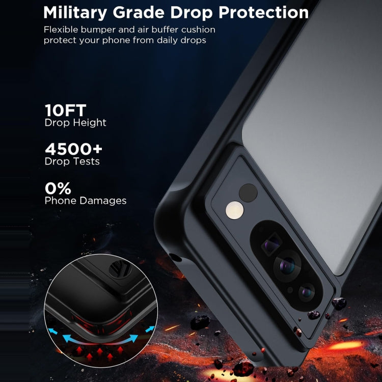 For Google Pixel 9 Pro XL Ultra-thin Translucent PC+TPU Phone Case - Black