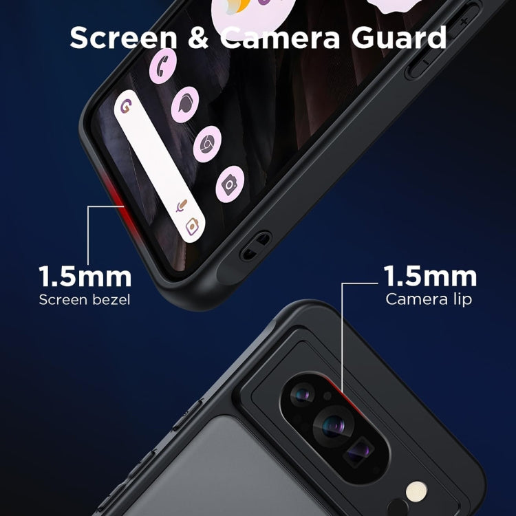 For Google Pixel 9 Pro XL Ultra-thin Translucent PC+TPU Phone Case - Black
