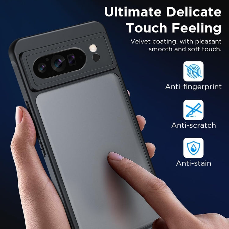 For Google Pixel 9 Pro XL Ultra-thin Translucent PC+TPU Phone Case - Black