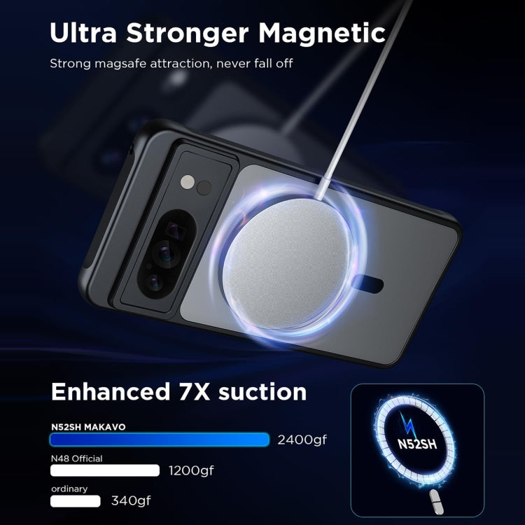 For Google Pixel 9 Pro XL MagSafe Ultra-thin Translucent PC+TPU Phone Case - Black