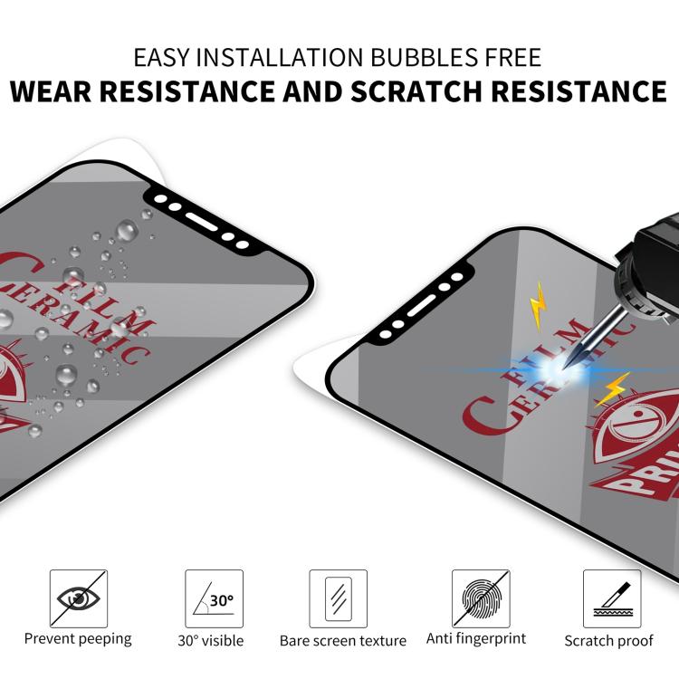 For iPhone 17 Pro Full Coverage HD Privacy Ceramic Film