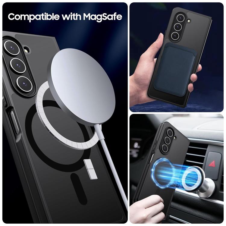 For Samsung Galaxy Z Fold7 5G MagSafe Ultra-thin Translucent PC+TPU Phone Case - Black