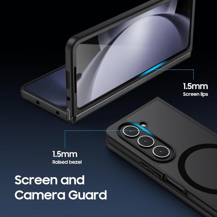 For Samsung Galaxy Z Fold7 5G MagSafe Ultra-thin Translucent PC+TPU Phone Case - Black