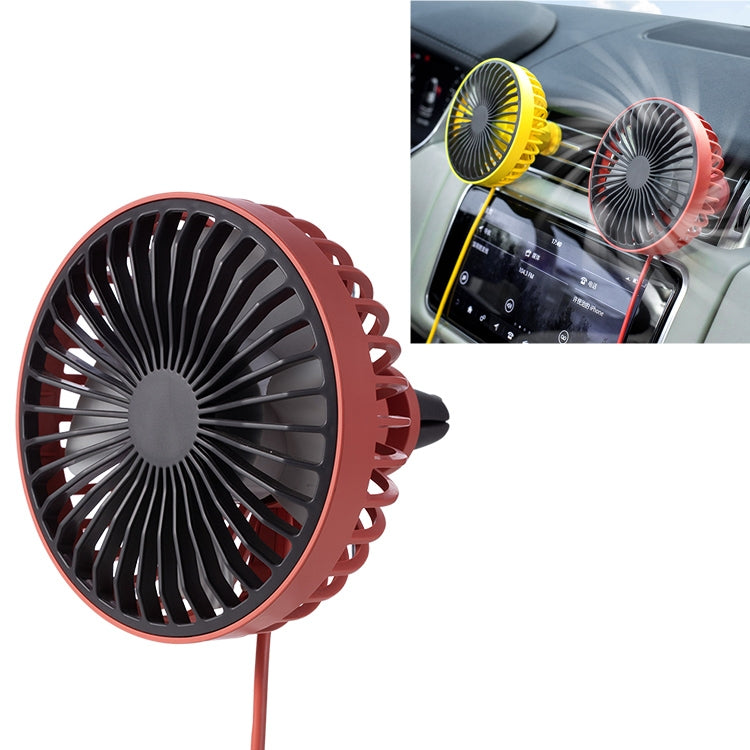 F829 Portable Car Air Outlet Electric Cooling Fan with LED Light