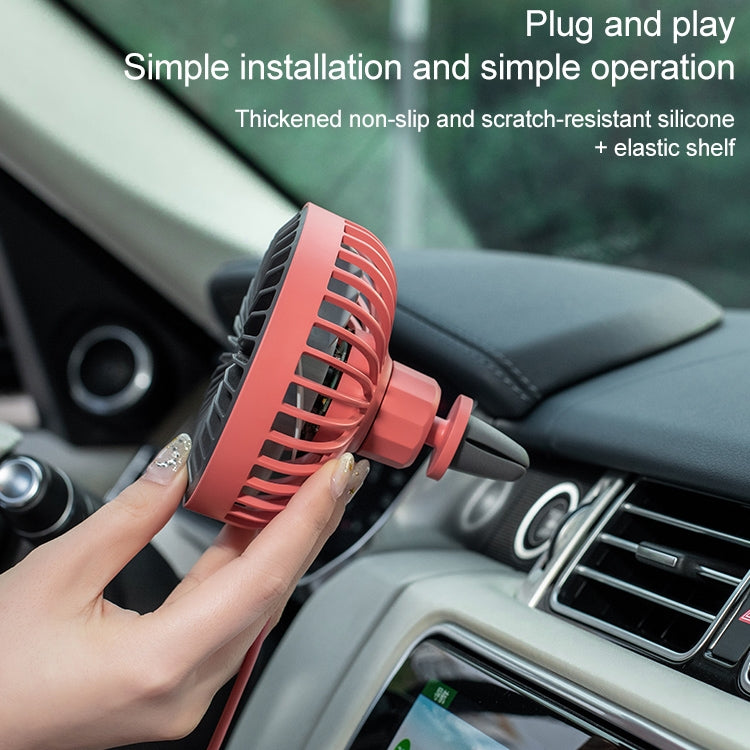 F829 Portable Car Air Outlet Electric Cooling Fan with LED Light