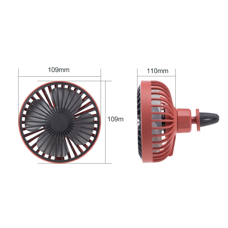 F829 Portable Car Air Outlet Electric Cooling Fan with LED Light