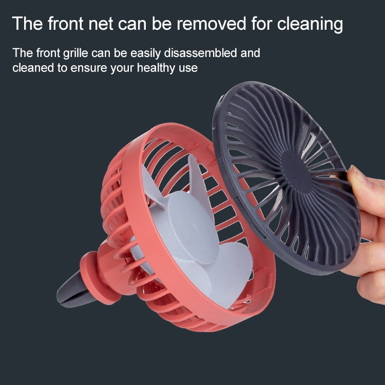 F829 Portable Car Air Outlet Electric Cooling Fan with LED Light
