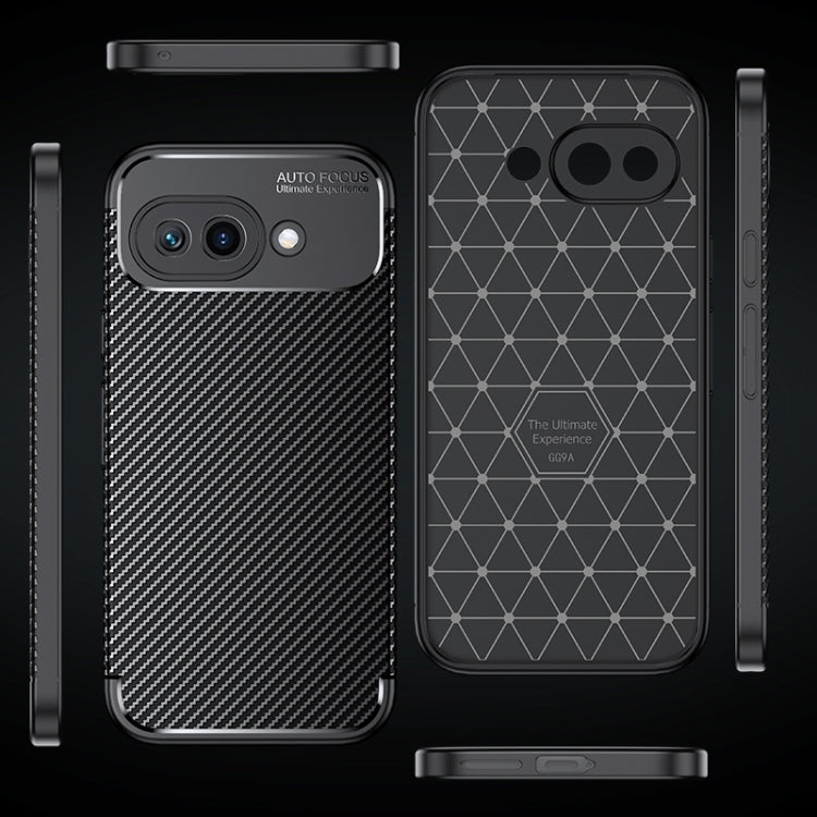 For Google Pixel 9a Carbon Fiber Texture Shockproof TPU Phone Case - Black