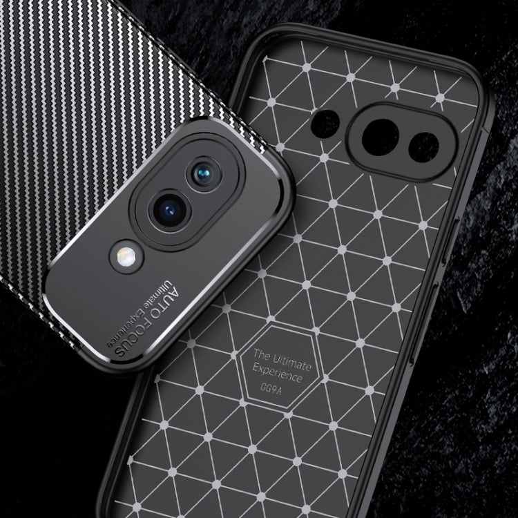 For Google Pixel 9a Carbon Fiber Texture Shockproof TPU Phone Case - Black