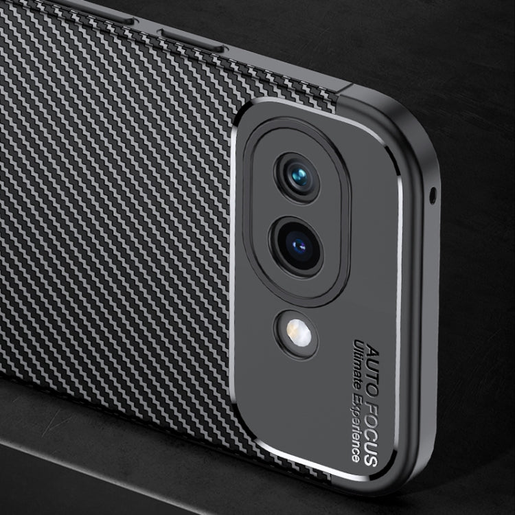 For Google Pixel 9a Carbon Fiber Texture Shockproof TPU Phone Case - Black