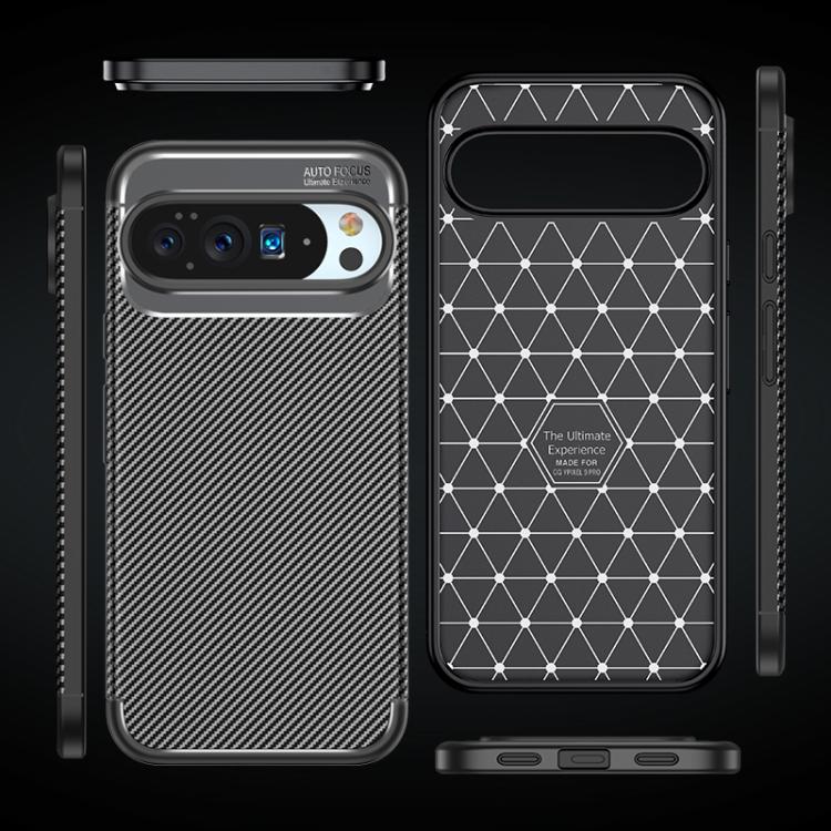 For Google Pixel 10 Pro XL Carbon Fiber Texture Shockproof TPU Phone Case - Black