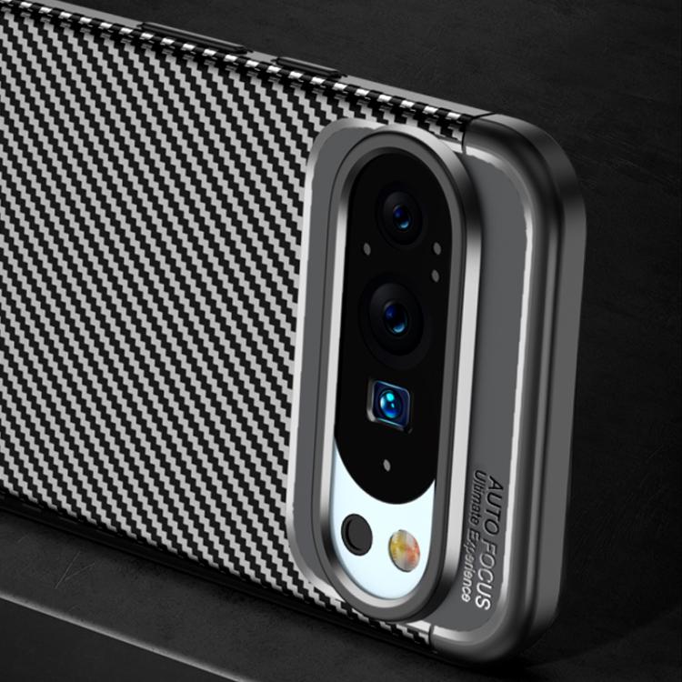 For Google Pixel 10 Pro XL Carbon Fiber Texture Shockproof TPU Phone Case - Black