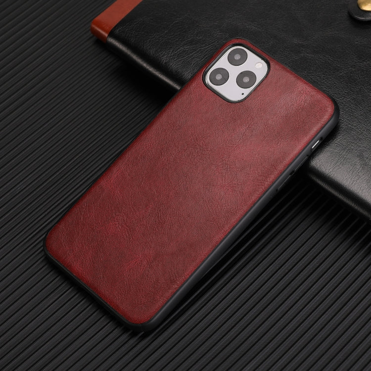 For iPhone 11 Pro Crazy Horse Textured Calfskin PU+PC+TPU Case