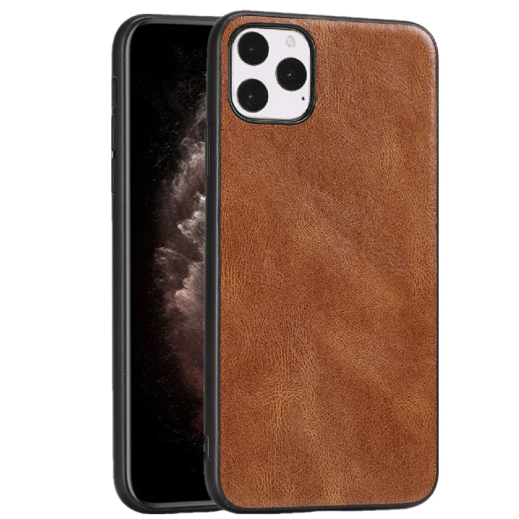 For iPhone 11 Pro Crazy Horse Textured Calfskin PU+PC+TPU Case