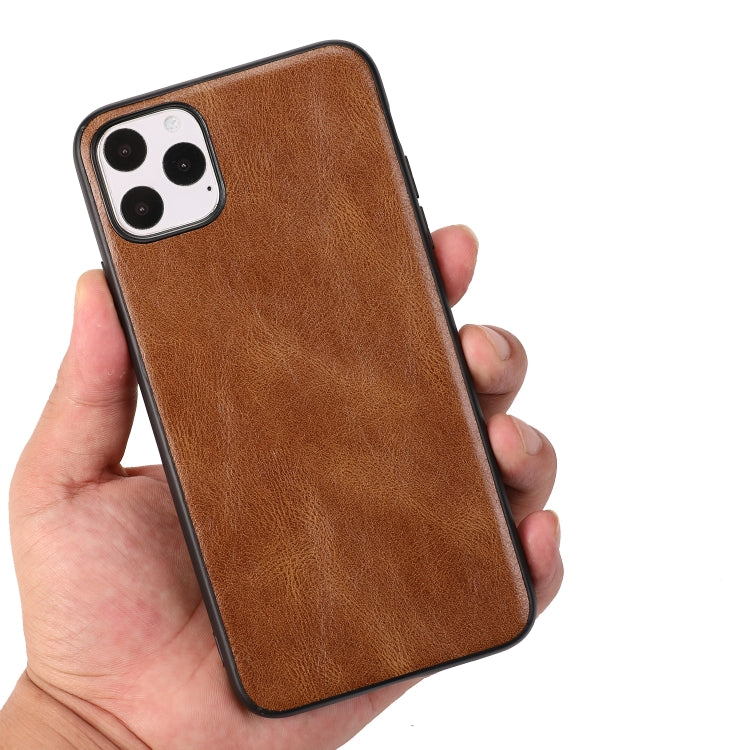 For iPhone 11 Pro Crazy Horse Textured Calfskin PU+PC+TPU Case
