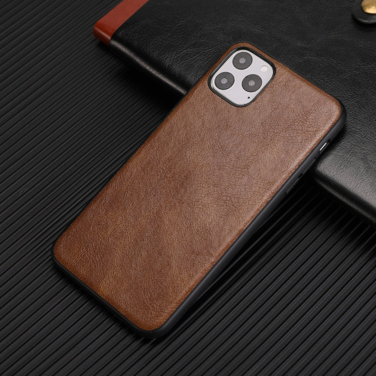 For iPhone 11 Pro Crazy Horse Textured Calfskin PU+PC+TPU Case