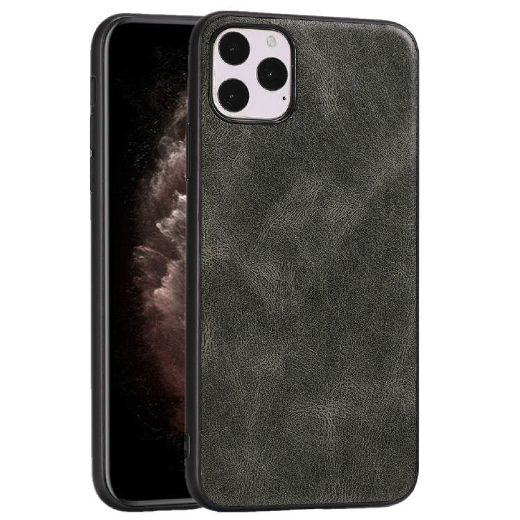 For iPhone 11 Pro Crazy Horse Textured Calfskin PU+PC+TPU Case