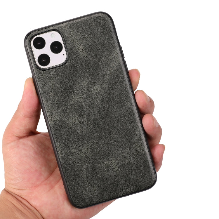 For iPhone 11 Pro Crazy Horse Textured Calfskin PU+PC+TPU Case