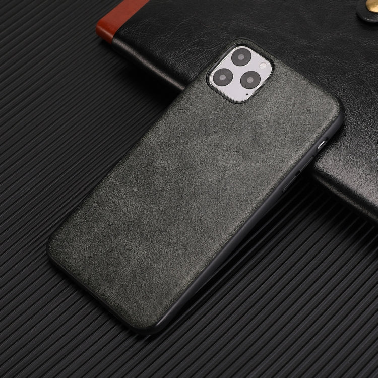 For iPhone 11 Pro Crazy Horse Textured Calfskin PU+PC+TPU Case