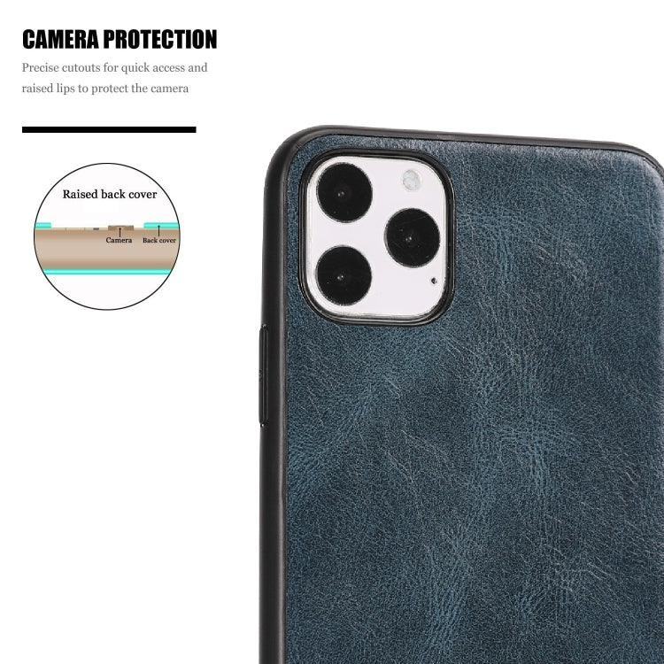 For iPhone 11 Pro Crazy Horse Textured Calfskin PU+PC+TPU Case