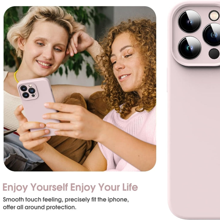For iPhone 16 Pro Max Microfiber Liquid Silicone Shockproof Phone Case