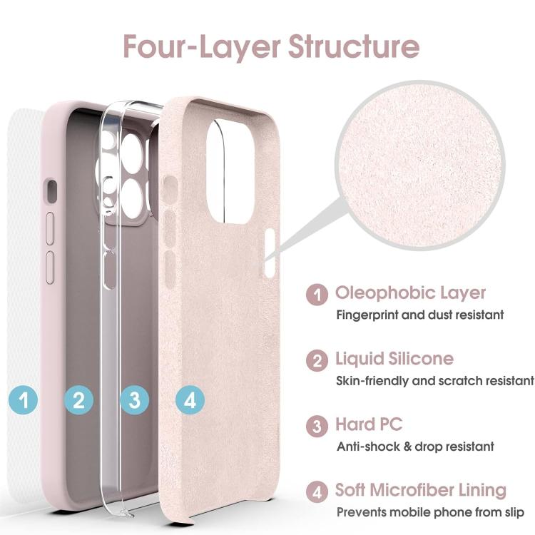 For iPhone 17 Pro Microfiber Liquid Silicone Shockproof Phone Case