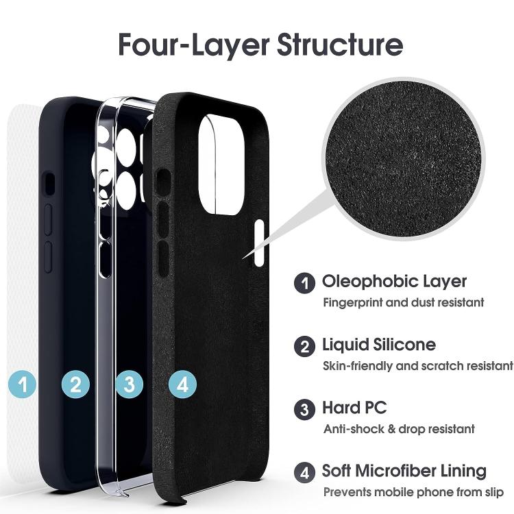 For iPhone 17 Pro Microfiber Liquid Silicone Shockproof Phone Case