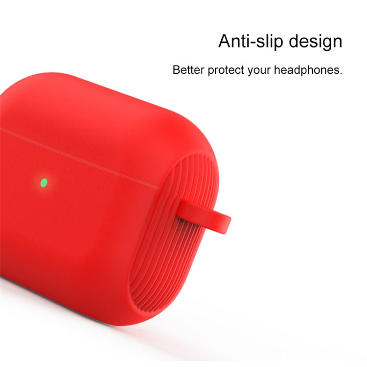 For AirPods Pro Conjoined Vertical Texture Silicone Protective Case