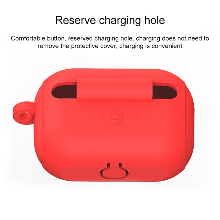 For AirPods Pro Conjoined Vertical Texture Silicone Protective Case