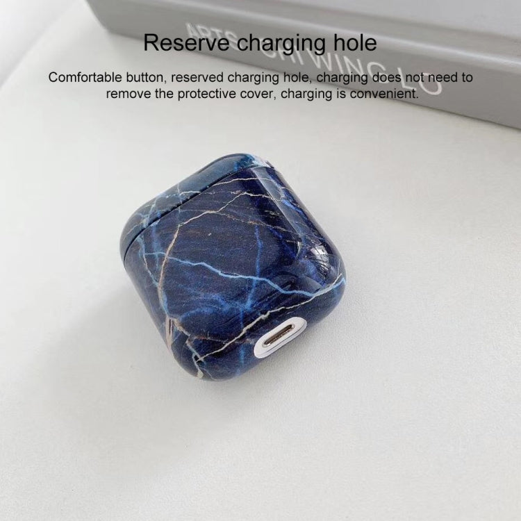 For Airpods 1 / 2 Marble Pattern Wireless Earphone Protective Case