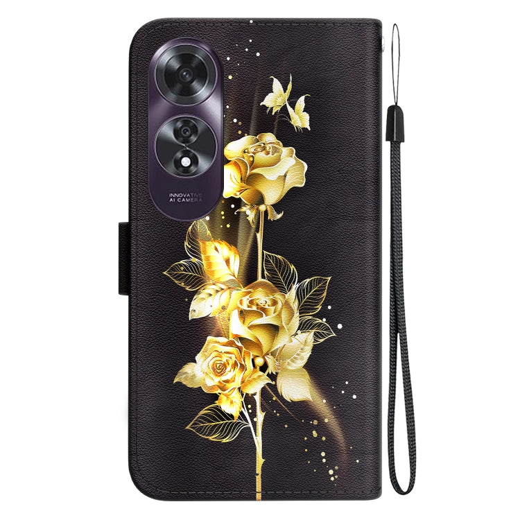 For OPPO A60 4G Crystal Texture Colored Drawing Leather Phone Case