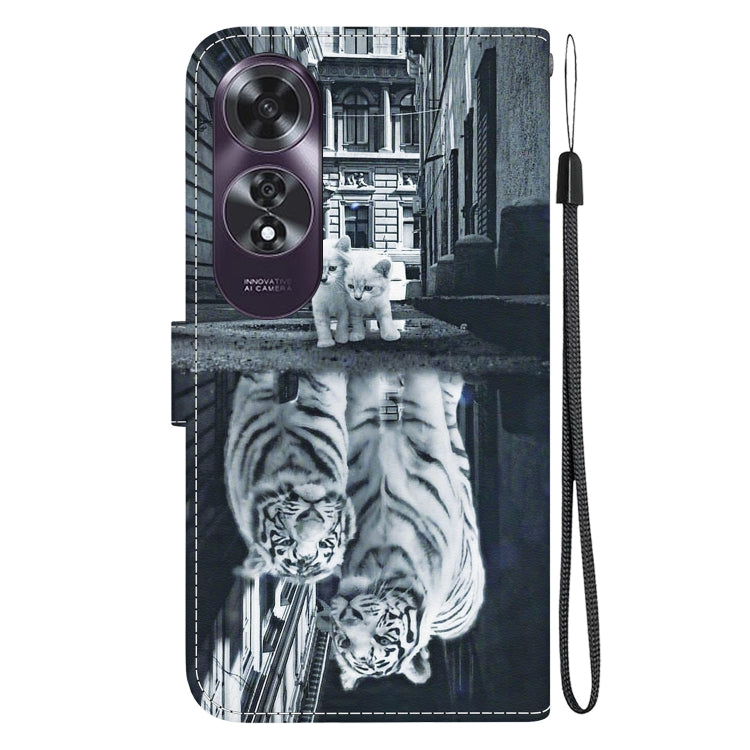For OPPO A60 4G Crystal Texture Colored Drawing Leather Phone Case
