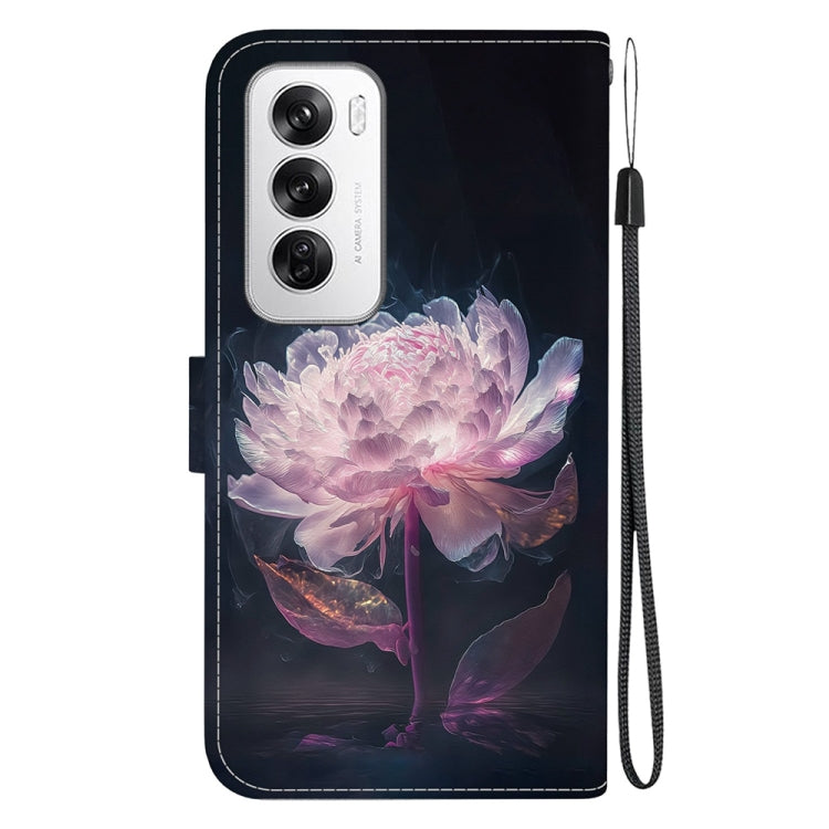 For OPPO Reno12 5G Global Crystal Texture Colored Drawing Leather Phone Case