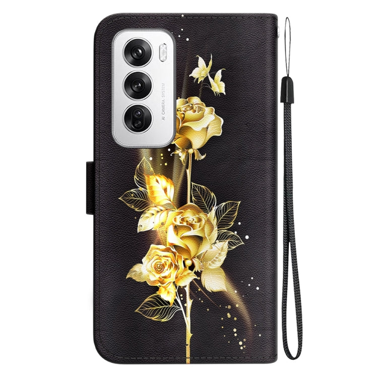 For OPPO Reno12 5G Global Crystal Texture Colored Drawing Leather Phone Case