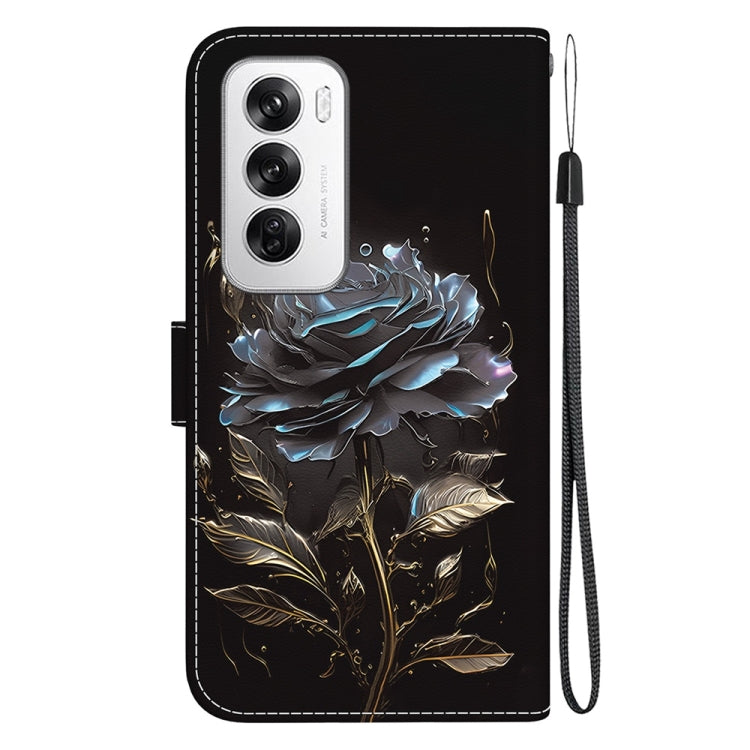 For OPPO Reno12 5G Global Crystal Texture Colored Drawing Leather Phone Case