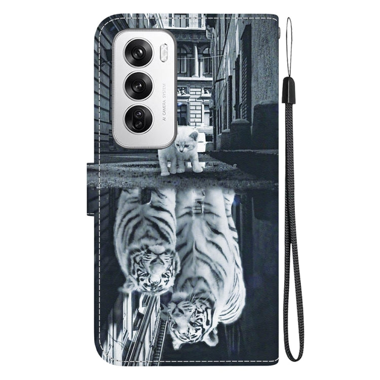 For OPPO Reno12 5G Global Crystal Texture Colored Drawing Leather Phone Case