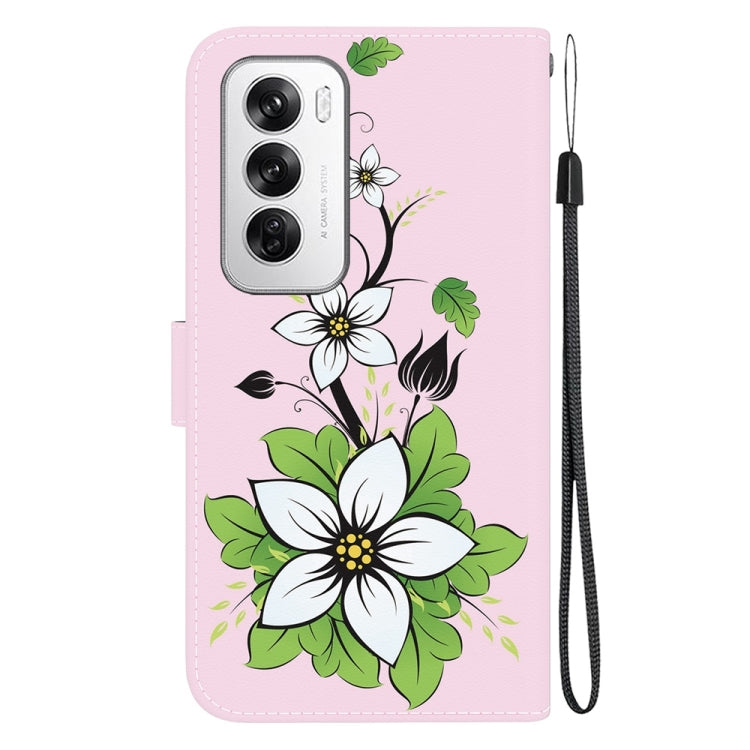 For OPPO Reno12 5G Global Crystal Texture Colored Drawing Leather Phone Case