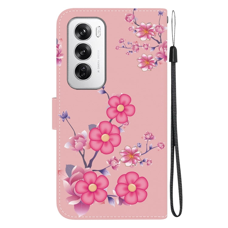 For OPPO Reno12 5G Global Crystal Texture Colored Drawing Leather Phone Case