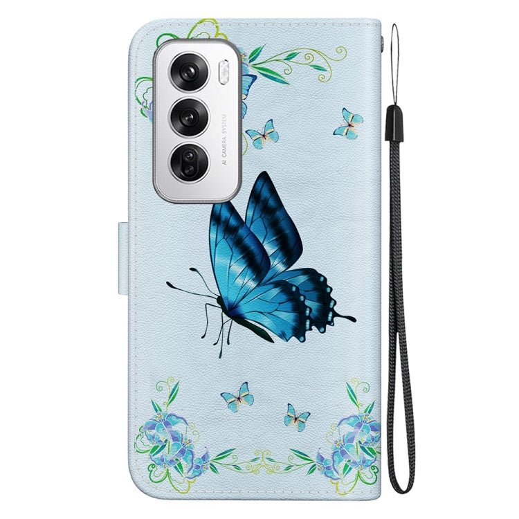 For OPPO Reno12 5G Global Crystal Texture Colored Drawing Leather Phone Case