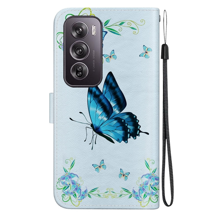 For OPPO Reno12 Pro 5G Global Crystal Texture Colored Drawing Leather Phone Case