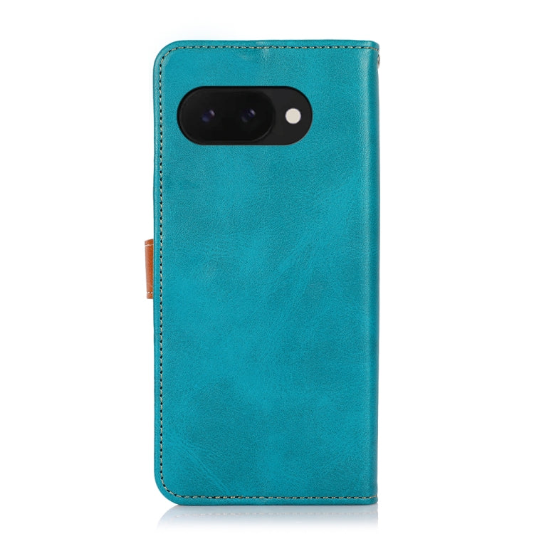 For Google Pixel 9a KHAZNEH Dual-color Cowhide Texture Flip Leather Phone Case