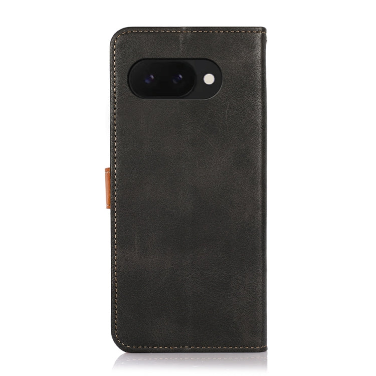 For Google Pixel 9a KHAZNEH Dual-color Cowhide Texture Flip Leather Phone Case
