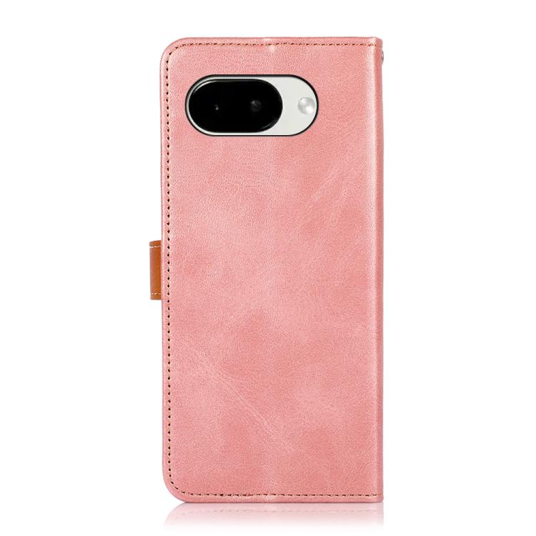 For Google Pixel 10a KHAZNEH Dual-color Cowhide Texture Flip Leather Phone Case